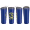 Promotional and Custom Commuter 17 oz Double-wall Polypropylene Tumbler with Flip Top Closure - Blue