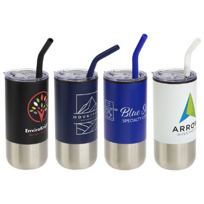 Promotional and Custom Oxford 16 oz StainleSs Steel Polypropylene Tumbler with Straw