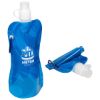 Promotional and Custom Flex 16 oz Foldable Water Bottle with Carabiner - Blue Swirl