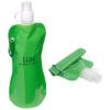 Promotional and Custom Flex 16 oz Foldable Water Bottle with Carabiner - Green