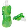 Promotional and Custom Flex 16 oz Foldable Water Bottle with Carabiner - Green Swirl