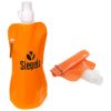 Promotional and Custom Flex 16 oz Foldable Water Bottle with Carabiner - Orange