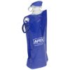Promotional and Custom Flip Top 27 oz Foldable Water Bottle with Carabiner - Blue