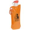 Promotional and Custom Flip Top 27 oz Foldable Water Bottle with Carabiner - Orange