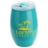 Promotional and Custom Vintage 16 oz Tritan High Gloss Wine Glass with Lid - Aqua