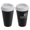 Promotional and Custom Café 17 oz Sustainable To-Go Cup - Black White