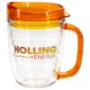 Promotional and Custom Lakeshore 12 oz Tritan Mug with Translucent Handle + Lid - Orange