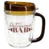 Promotional and Custom Lakeshore 12 oz Tritan Mug with Translucent Handle + Lid - Mocha