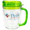 Promotional and Custom Lakeshore 12 oz Tritan Mug with Translucent Handle + Lid - Lime Green