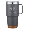 Promotional and Custom Cortina 24 oz Vacuum Insulated Travel Mug with Cork Base - Gray