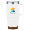 Promotional and Custom Cortina 24 oz Vacuum Insulated Travel Mug with Cork Base - White