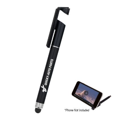 Stylus Pen With Phone Stand And Screen Cleaner - Black