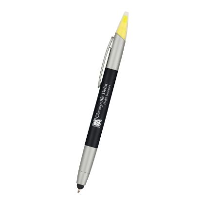 3-in-1 Pen With Highlighter and Stylus - Black