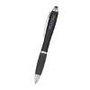 Satin Stylus Pen - Black with Black Rubberized Grip