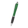 Satin Stylus Pen - Green with Black Rubberized Grip