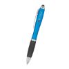 Satin Stylus Pen - Light Blue with Black Rubberized Grip