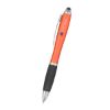 Satin Stylus Pen - Orange with Black Rubberized Grip