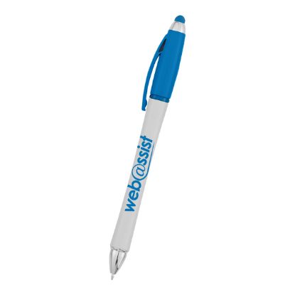 Harmony Stylus Pen With Highlighter - White with Blue