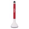 Stylus Pen Stand With Screen Cleaner - White with Red