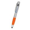 Trio Pen With LED Light And Stylus - Silver with Orange