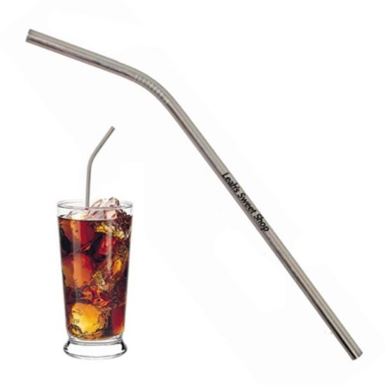 Metal Bent Silver Straw