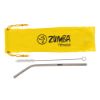 Metal Straw Kit - Yellow Pouch with Silver Straw
