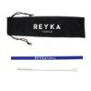 Silicone Straw Set - Blue Straw with Black Pouch