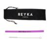 Silicone Straw Set - Purple Straw with Black Pouch