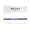Silicone Straw Set - Blue Straw with White Pouch