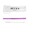 Silicone Straw Set - Purple Straw with White Pouch