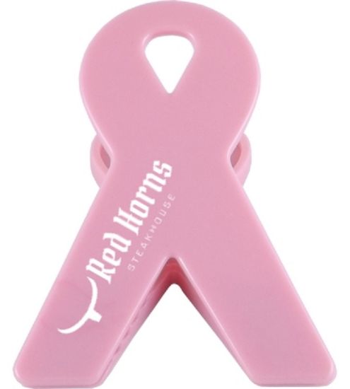 Pink Awareness Ribbon Bag Clip