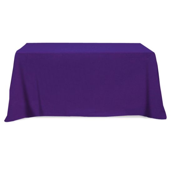 Flat Poly/Cotton 4-Sided Table Cover - Fits 6' Standard Table