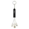 3-In-1 Light Up Charging Cables On Key Ring