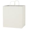 Kraft Paper White Shopping Bag - 14" X 15"